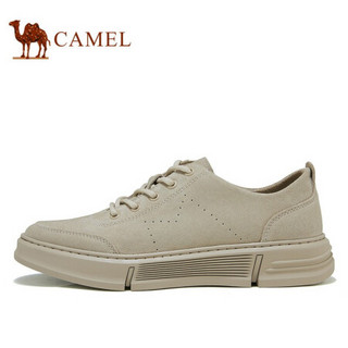 骆驼（CAMEL） 复古休闲鞋系带百搭板鞋街头时尚男鞋 A032541440 沙色 42