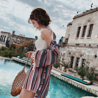 【agliondy泳衣】泳衣女性感分体式三件套罩衫2020新款沙滩度假保守遮