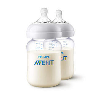 AVENT 新安怡 SCF474/27 宽口径PA婴儿奶瓶2个装 260ml 慢流量奶嘴(1月+)