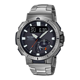 CASIO 卡西欧 手表男PROTREK 登山运动手表太阳能六局电波腕表官网PRW-70