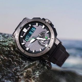 CASIO 卡西欧 手表男PROTREK 登山运动手表太阳能六局电波腕表官网PRW-70