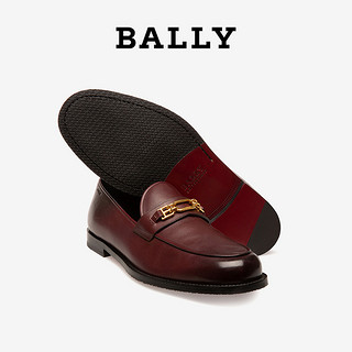 Bally/巴利2020新款KELSY男士酒红色复古马衔扣乐福鞋6234481