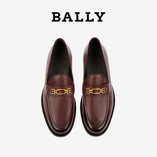 Bally/巴利2020新款KELSY男士酒红色复古马衔扣乐福鞋6234481