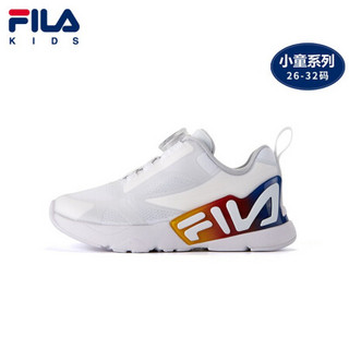 FILA（斐乐）童鞋男童女童小童复古跑鞋2020年春季新款网红鞋子儿童运动鞋 集团白/火红-WR 26码/内长16.0cm