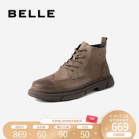 BELLE/百丽2020冬新牛皮革男休闲工装靴27606DD0