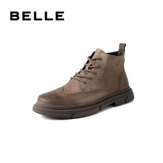 BELLE/百丽2020冬新牛皮革男休闲工装靴27606DD0