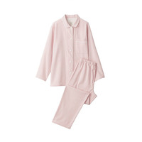 無印良品 MUJI 無印良品  女式 无侧缝法兰绒 睡衣  粉红色 L