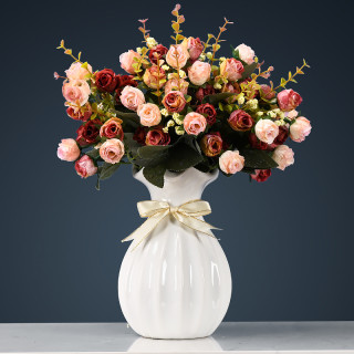 陶瓷波浪口花瓶水培摆件小清新家居客厅干花百合富贵竹插花鲜花器 报价价格评测怎么样 什么值得买