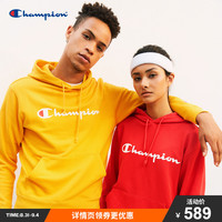 Champion卫衣官方2020秋冬新品圆领套头卫衣黑白色运动卫衣男