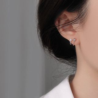 925纯银u形耳环女2020年新款潮韩国气质耳钉网红设计感耳饰高级感