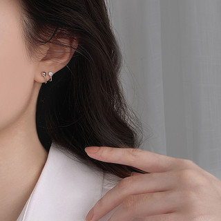 925纯银u形耳环女2020年新款潮韩国气质耳钉网红设计感耳饰高级感