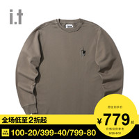 it izzue男装圆领卫衣2020秋季新品个性潮流回形针装饰3100F0F