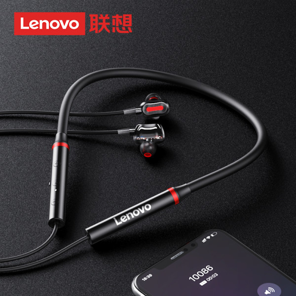 商品lenovo联想无线蓝牙耳机双耳跑步运动型入耳颈挂脖挂耳头戴式超长