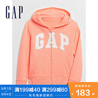 Gap女童LOGO糖果色休闲卫衣秋季620404 2020新款童装针织连帽衫