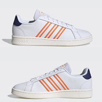 adidas NEO GRAND COURT 男女款运动鞋 EH2058 白/浅琥珀/科技靛蓝 41