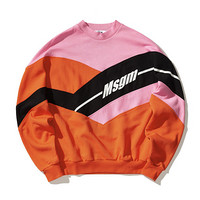 MSGM Logo 印花拼色卫衣