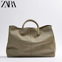 ZARA 新款 男包 米色牛皮革手提包 13318520102