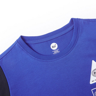 361°361度男中大童卡通短袖T恤2020圆领儿童短袖针织衫 ZYN52021206 运动蓝 140