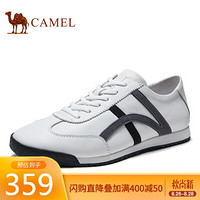 骆驼（CAMEL） 小白鞋男复古百搭时尚休闲潮阿甘运动鞋 A032047070 白/灰黑 42