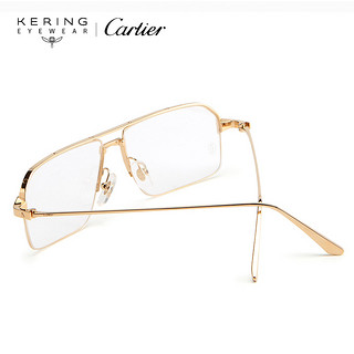 开云眼镜 卡地亚Cartier 眼镜框男 金属 金色半框镜架CT0231O