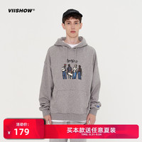 viishow2020秋季新款卫衣男 嘻哈潮流连帽衫卡通印花学生情侣装