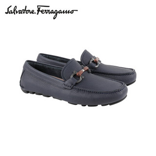 菲拉格慕(Salvatore Ferragamo) 20ss春夏 男士蓝色牛皮革驾车鞋 0726605_3E _ 80(送男友 送礼)