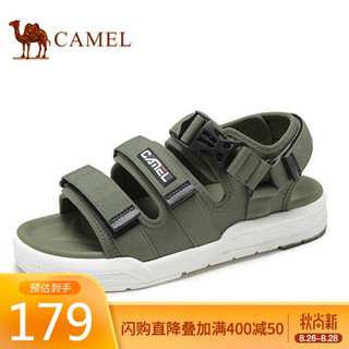 骆驼（CAMEL） 凉鞋男潮流防滑平底休闲耐磨沙滩鞋 A022162727 军绿 38