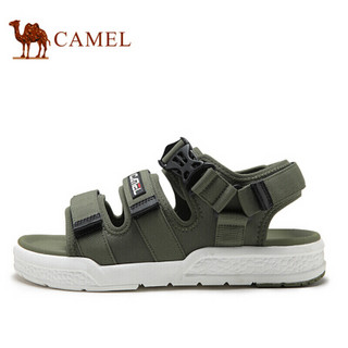 骆驼（CAMEL） 凉鞋男潮流防滑平底休闲耐磨沙滩鞋 A022162727 军绿 38