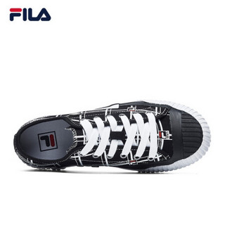 FILA × MIHARA 斐乐蔡徐坤力荐帆布鞋2020新款休闲板鞋女鞋 黑/斐乐白-BW 35.5