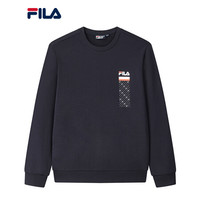FILA 斐乐官方 男子套头卫衣2020冬季新款休闲时尚logo运动卫衣男 传奇蓝-NV 180/100A/XL