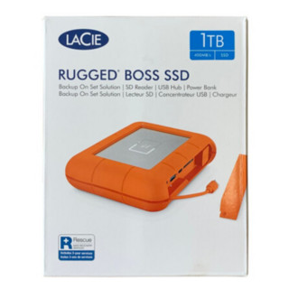 LACIE 莱斯 Rugged系列 STJB1000800 USB 3.1 移动固态硬盘 USB-C/USB双口 1TB 橙色
