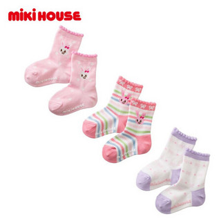 MIKIHOUSE 2020新款婴幼儿童男女袜子3双套装14-9635-264 白色 15CM-17CM