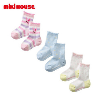 MIKIHOUSE 2020新款婴幼儿童男女袜子3双套装14-9635-264 白色 15CM-17CM