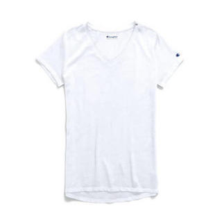 Champion冠军女款T恤上衣V领短袖Authentic轻质舒适柔软休闲W0821 White 2XL