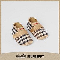【早秋新品】BURBERRY  婴儿 Vintage 格纹棉质短靴 80310771