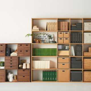 无印良品 muji 组合式木架/宽型/5层/基本组套/oa 原色 长81.5x宽28.