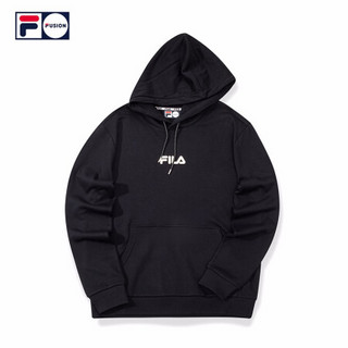 FILA FUSION 斐乐 男子连帽卫衣 2020秋季新款街头运动休闲男装 深黑-BK 190/108A/XXXL