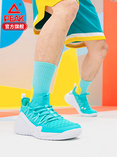 匹克篮球鞋男2020夏季新款防滑耐磨网面透气低帮实战球鞋男运动鞋 38 大白