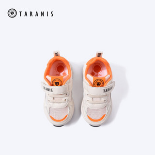 泰兰尼斯2020春季专柜同款1-3宝宝运动鞋时尚网面软底透气学步鞋 白桔 25(鞋内长16cm)