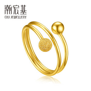 潮宏基 CHJ JEWELLERY 火树 足金黄金戒指女款 计价 SRG30001178 约3.8g