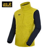 Jack Wolfskin/狼爪官方男士抓绒衣户外防风保暖舒适抓绒内层软壳夹克外套1303731 1303731-4240/芥末绿 M  175/96A