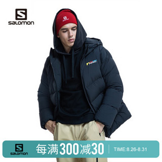 萨洛蒙（Salomon）男款连帽羽绒服运动茄克休闲上衣PUFFDOWN JKT M 黑色201022 M