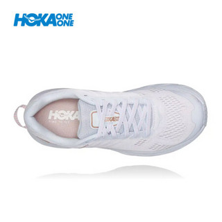 HOKA ONE ONE女克利夫顿6缓冲公路跑步鞋Clifton6透气轻便 白色 /玫瑰金 US 6.5 /235mm