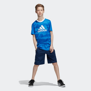 阿迪达斯官网 adidas YB TR TEE V1大童装训练短袖上衣 DV1414 蓝/白 176CM