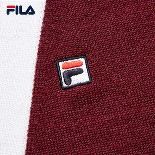 FILA 斐乐官方 女子编织衫 高圆圆同款2020保暖含羊毛女子圆领长袖套头毛衣 红-WI 160/80A/S