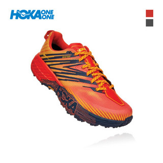 HOKA ONE ONE男飞速羚羊4越野跑步鞋防水减震支撑 中国红 / 金色 US 10.5 /285mm