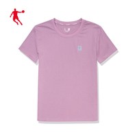 乔丹官方旗舰短袖T恤女2020夏季新款圆领针织休闲上衣女士运动t宽松棉t 幻影紫 175/XL