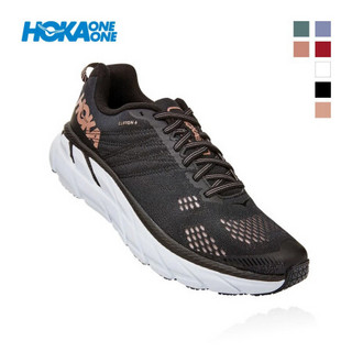 HOKA ONE ONE女克利夫顿6缓冲公路跑步鞋Clifton6透气轻便 黑色 /玫瑰金 US 8/ 250mm