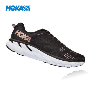 HOKA ONE ONE女克利夫顿6缓冲公路跑步鞋Clifton6透气轻便 黑色 /玫瑰金 US 8/ 250mm