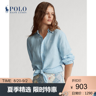 Ralph Lauren/拉夫劳伦女装 2020年春季纽扣领衬衫21413 400-蓝色 XL